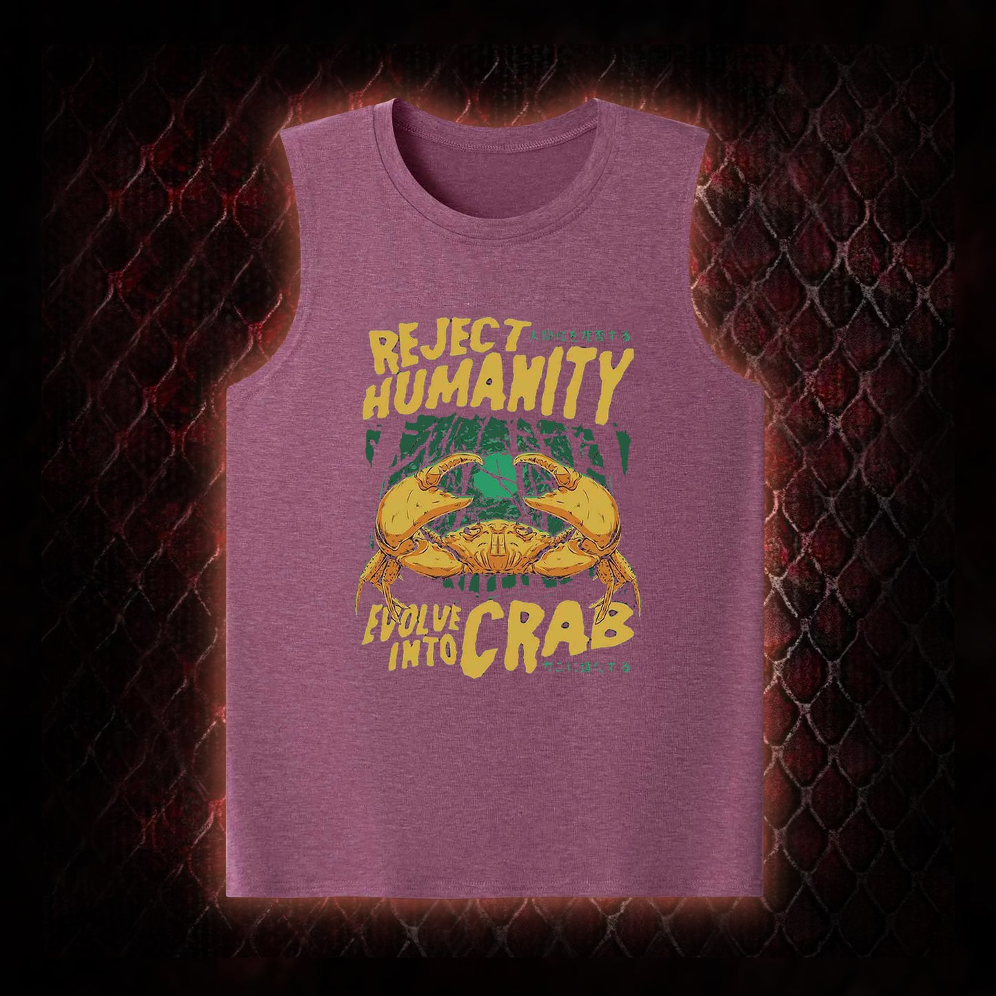 Reject Humanity Evolve Into Crab Meme Graphic Classic-Tank - Viral Internet Humor Statement Piece