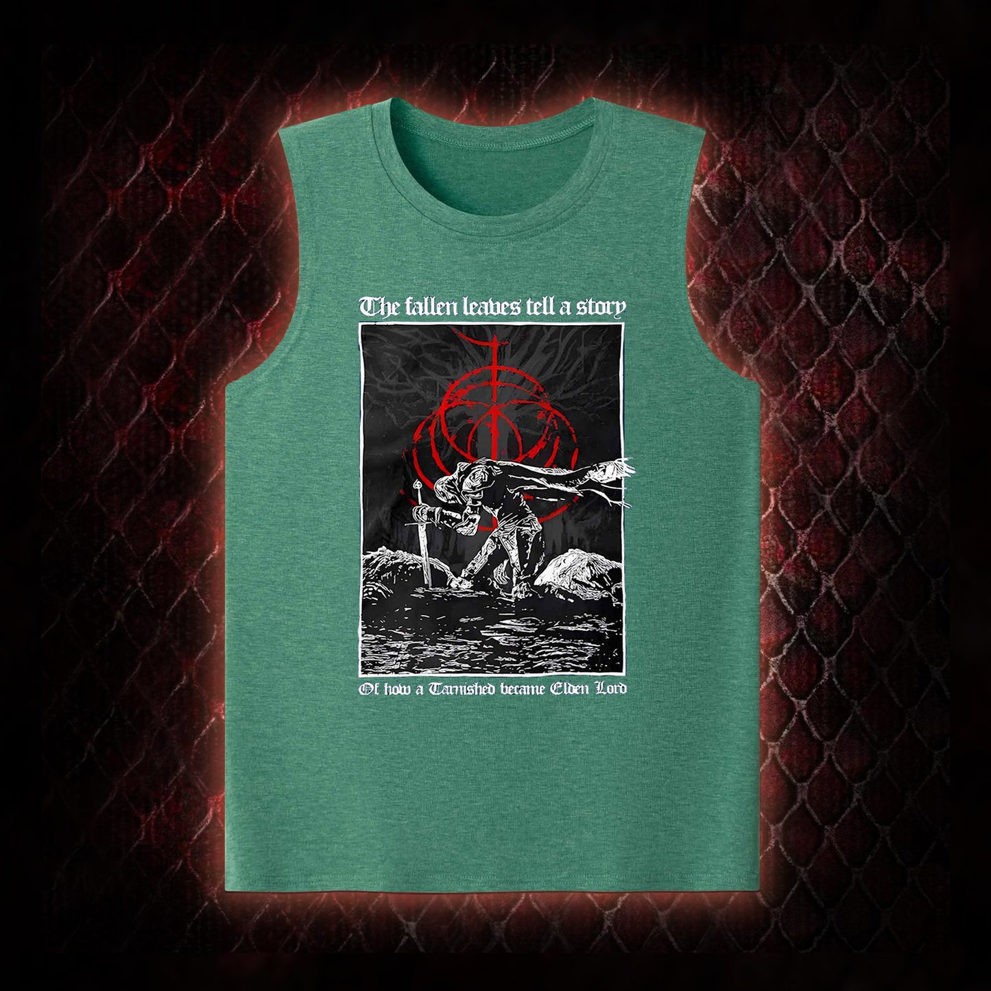 Elden Ring 'The Fallen Leaves Tell a Story' Tarnished to Elden Lord Graphic Classic-Tank - FromSoftware RPG Tribute Piece