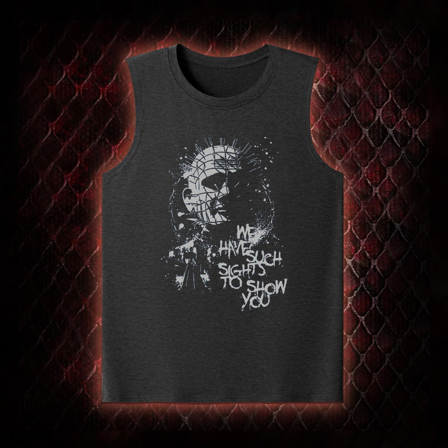 Hellraiser Pinhead 'We Have Such Sights To Show You' Graphic Classic-Tank - Cult Horror Icon Tribute Piece