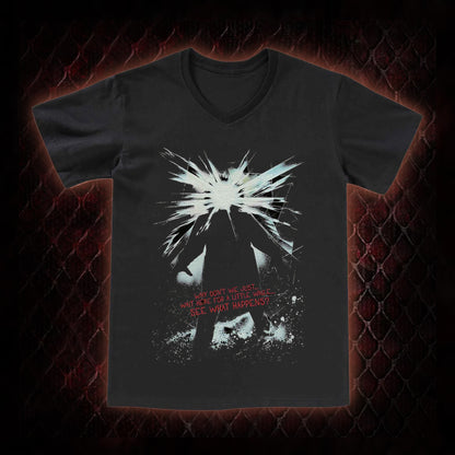 The Thing (1982) 'Wait Here For A Little While' Body Horror Graphic V-Neck T-Shirt - John Carpenter Sci-Fi Horror Tribute Piece