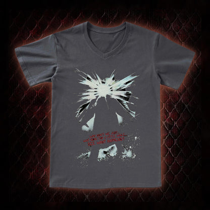 The Thing (1982) 'Wait Here For A Little While' Body Horror Graphic V-Neck T-Shirt - John Carpenter Sci-Fi Horror Tribute Piece