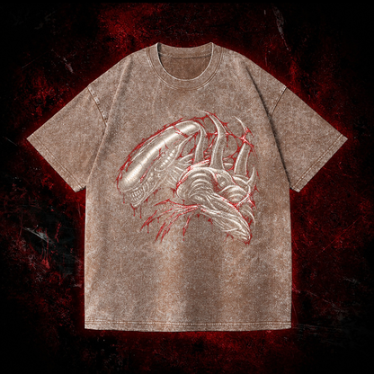 Crimson Carapace Vintage Washed T-shirt in Brown, front view