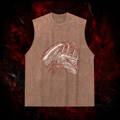 Crimson Carapace Vintage Washed Tank Top in Brown, front view