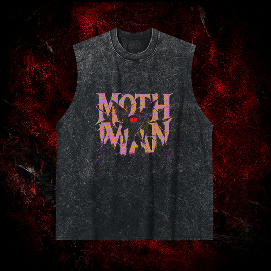 Mothman Shatter Vintage Washed Tank Top in Black, front view