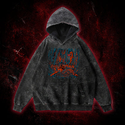 Mothman Harbinger of Death Vintage Washed Hoodie