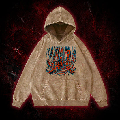 Mothman Harbinger of Death Vintage Washed Hoodie