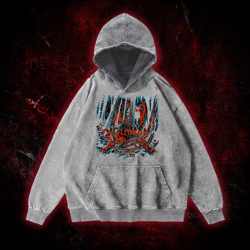 Mothman Harbinger of Death Vintage Washed Hoodie