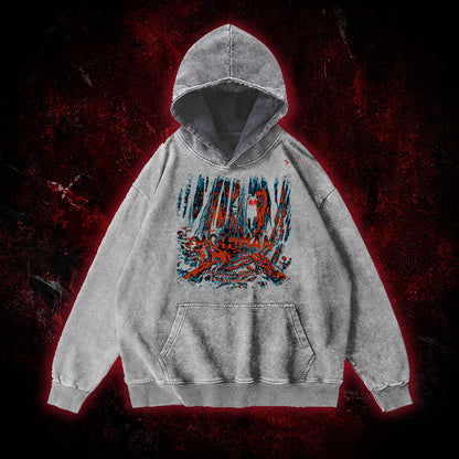 Mothman Harbinger of Death Vintage Washed Hoodie