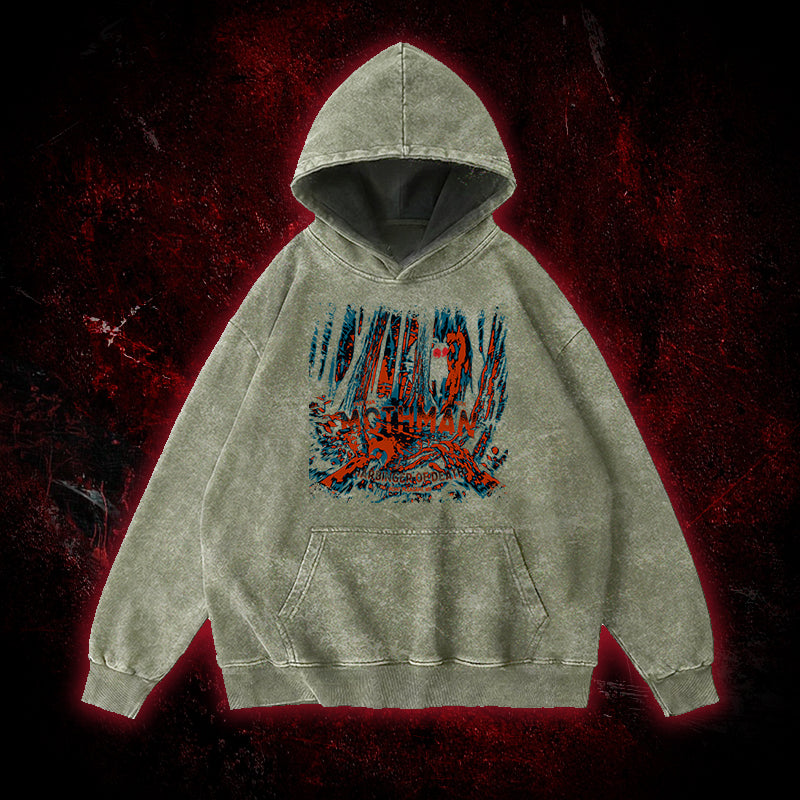 Mothman Harbinger of Death Vintage Washed Hoodie