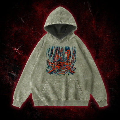 Mothman Harbinger of Death Vintage Washed Hoodie