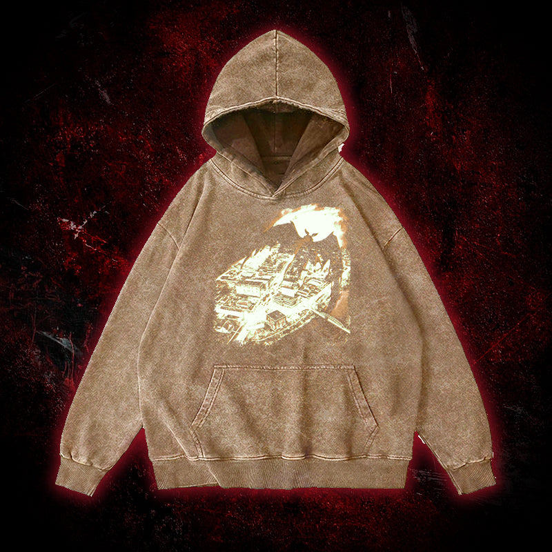 Mothman Point Pleasant Vintage Washed Hoodie