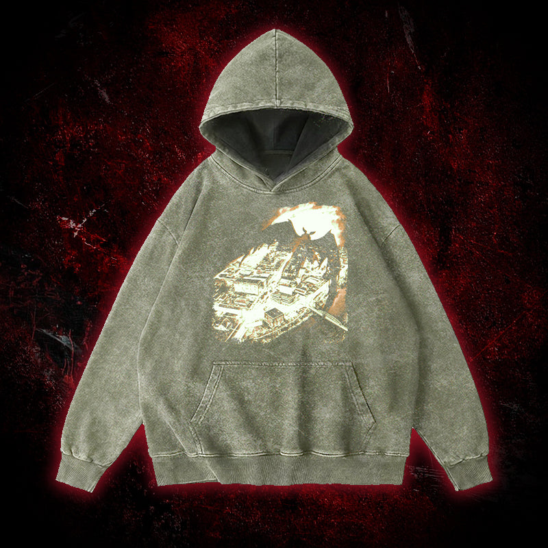 Mothman Point Pleasant Vintage Washed Hoodie