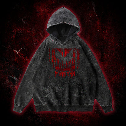 Mothman Gothic Death Metal Vintage Washed Hoodie