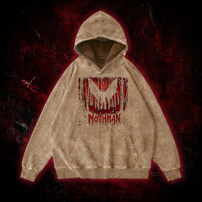 Mothman Gothic Death Metal Vintage Washed Hoodie