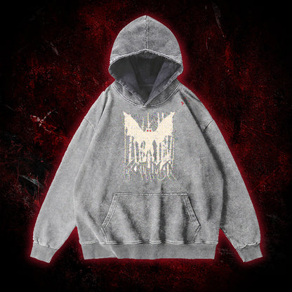 Pixel Mothman Vintage Washed Hoodie