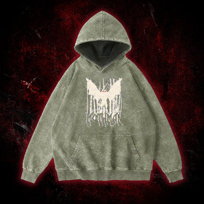 Pixel Mothman Vintage Washed Hoodie