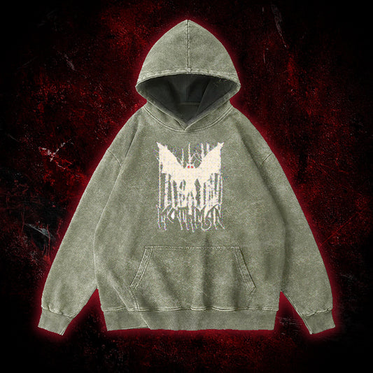 Pixel Mothman Vintage Washed Hoodie