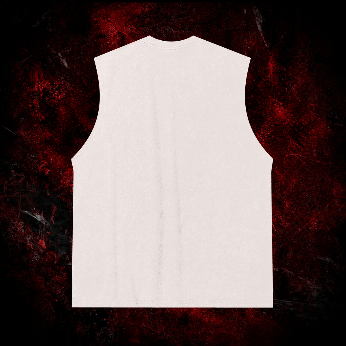Void Mothman Vintage Washed Tank Top in White, back view